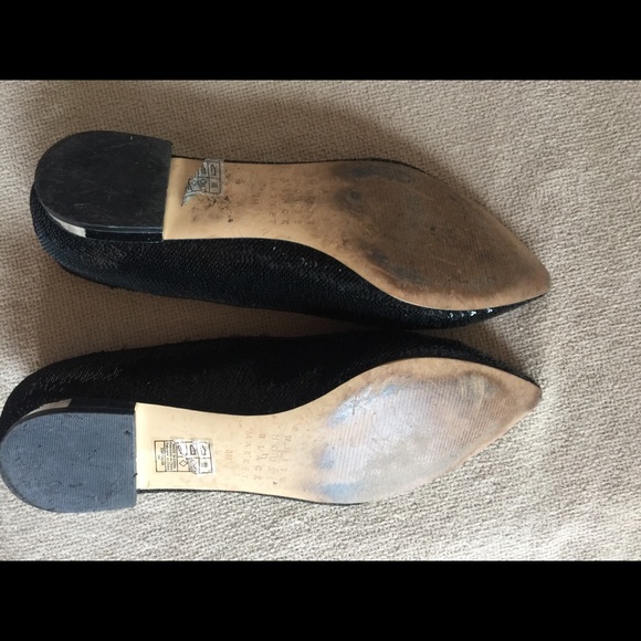 WHBM Black Sequined Flats-size 8 - Picture 3 of 4